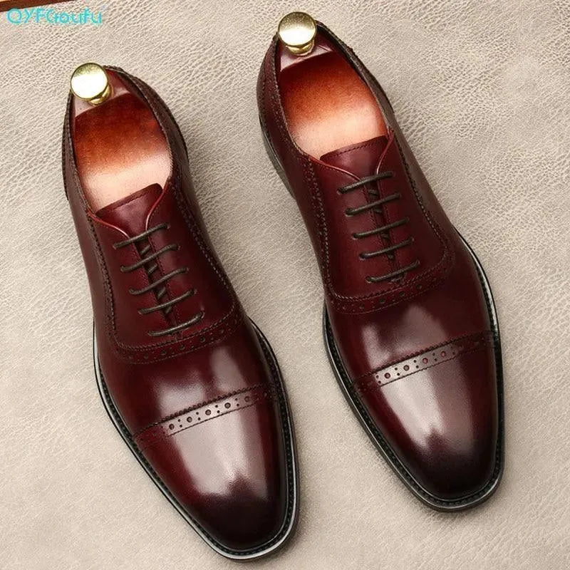 Premium Men's Dress Shoes - Russo Luxurious Oxford Formal Shoes for Business, Wedding & Special Occasions