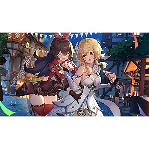 Genshin Impact Anime Wooden Jigsaw Puzzle - 1000 Piece Amber Children Puzzle with Lumine 3D Printing, Cartoon Adult Stress Relief Game | Perfect for Family Bonding, Anime Fans & Puzzle Enthusiasts