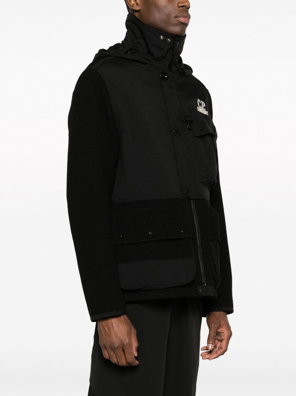 CP COMPANY Men's Black Winter Coat - Waterproof Windbreaker Jacket for Outdoor Activities & Urban Style