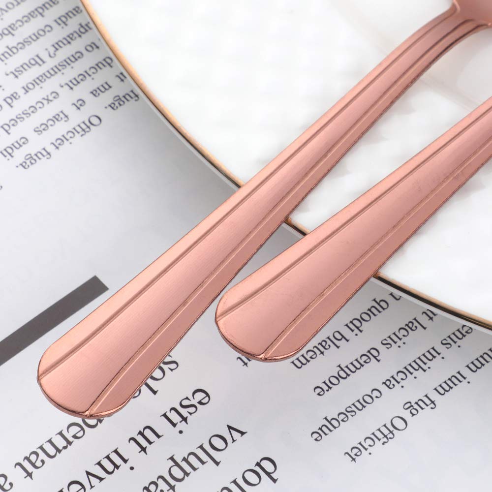 QIBOMOON 12-Piece Stainless Steel Dinner Fork Set - 7-inch Rose Gold Flatware, Dishwasher Safe Cutlery Utensils for 12 People | Perfect for Formal Dining, Wedding Gifts & Restaurant Tableware