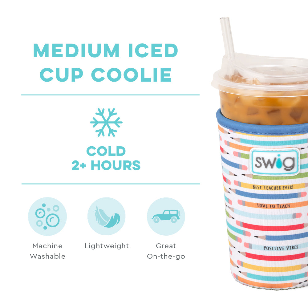 Teacher Life Medium Iced Cup Coolie - Insulated Coffee Tumbler for Teachers, 16oz Stainless Steel Travel Mug with Lid - Perfect for Classroom, Office & Commute