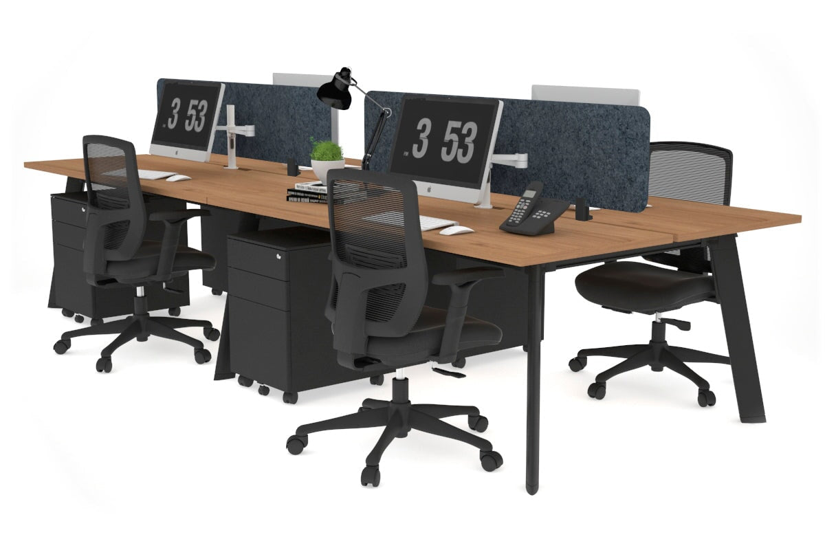 4-Person Workstation with Black Frame - 1800L x 800W Office Desk with Cable Management | Perfect for Team Collaboration & Open Office Spaces