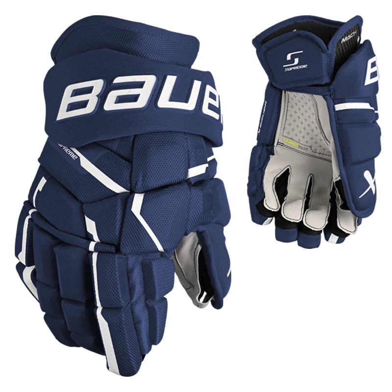 Bauer Supreme Mach Hockey Gloves for Senior Players - Professional Ice Hockey Gloves for Enhanced Grip & Protection - Perfect for Games, Training & Competitive Play