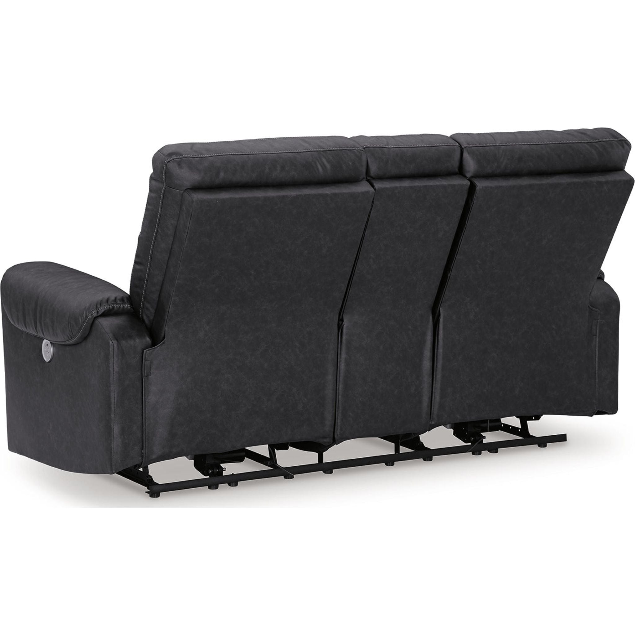 Axtellton Power Reclining Loveseat with Console in Carbon - Modern Electric Recliner Sofa for Living Room, Home Theater & Relaxation