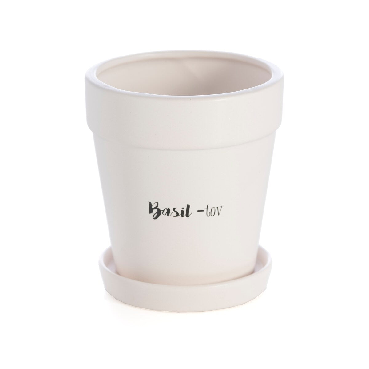 Shiraleah Basil Tov Planter - Ceramic Herb Pot with Drainage Hole for Indoor Plants, Kitchen Windowsill, and Home Decor | Perfect for Growing Fresh Basil, Mint, and Small Herbs