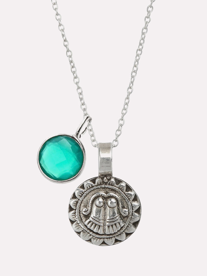 Green Onyx Protection Goddess Pendant Necklace - Silver Jewelry for Spiritual Healing & Positive Energy | Perfect for Meditation, Yoga & Gift Giving