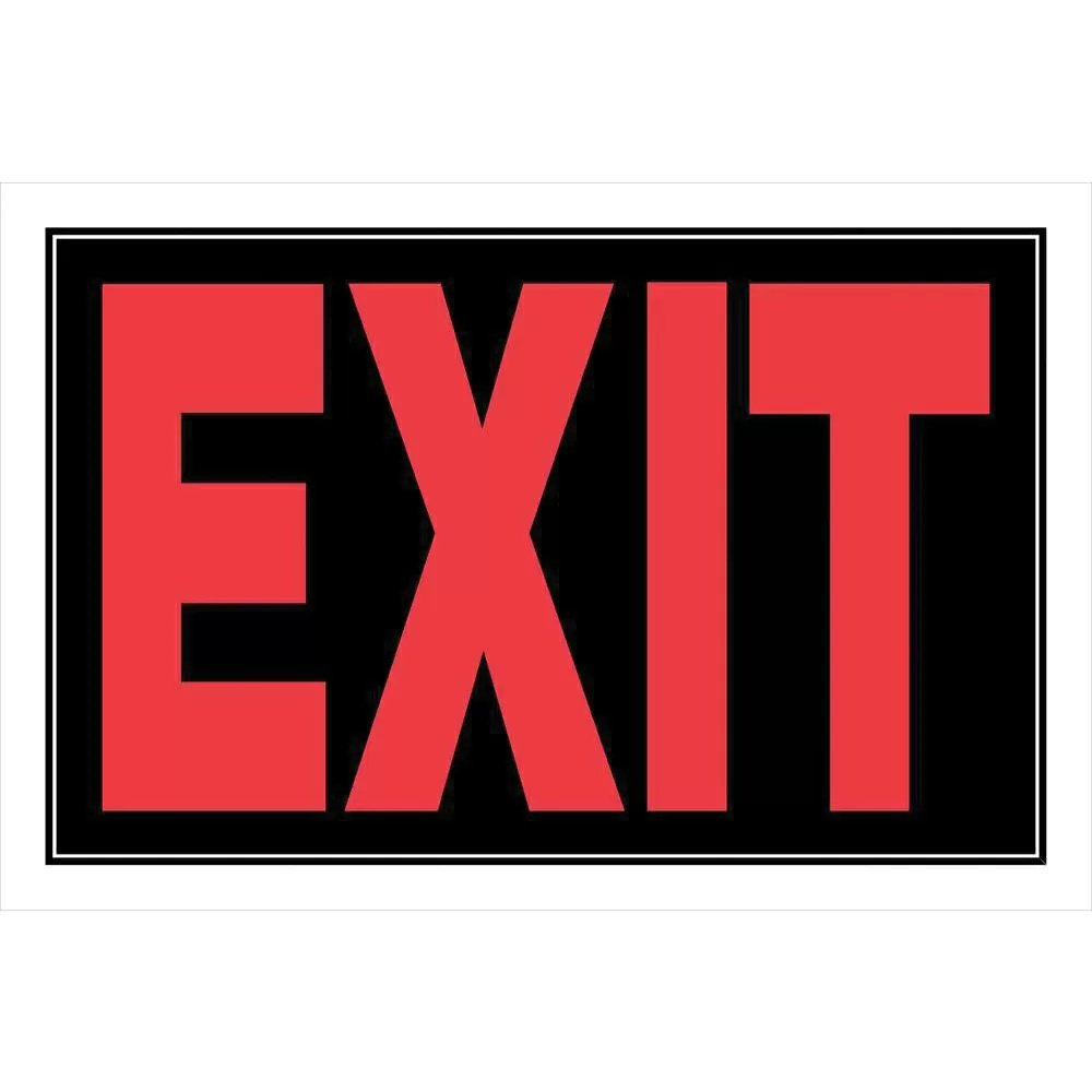 8 x 12 Inch LED Exit Sign with Battery Backup - Emergency Safety Signage for Commercial Buildings, Offices, and Public Spaces