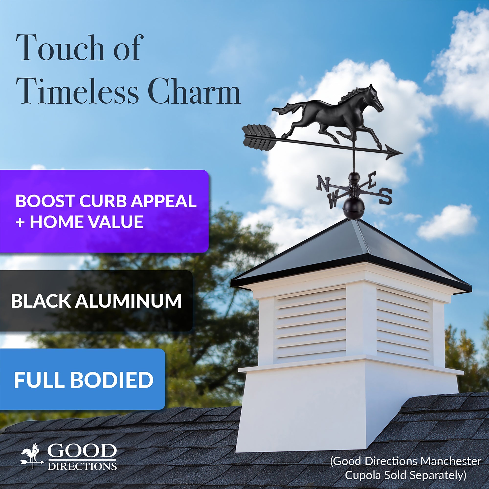 Black Aluminum Trotting Horse Statue - Elegant Home & Office Decor for Equestrian Lovers | Perfect for Bookshelf, Desk, or Gift Giving