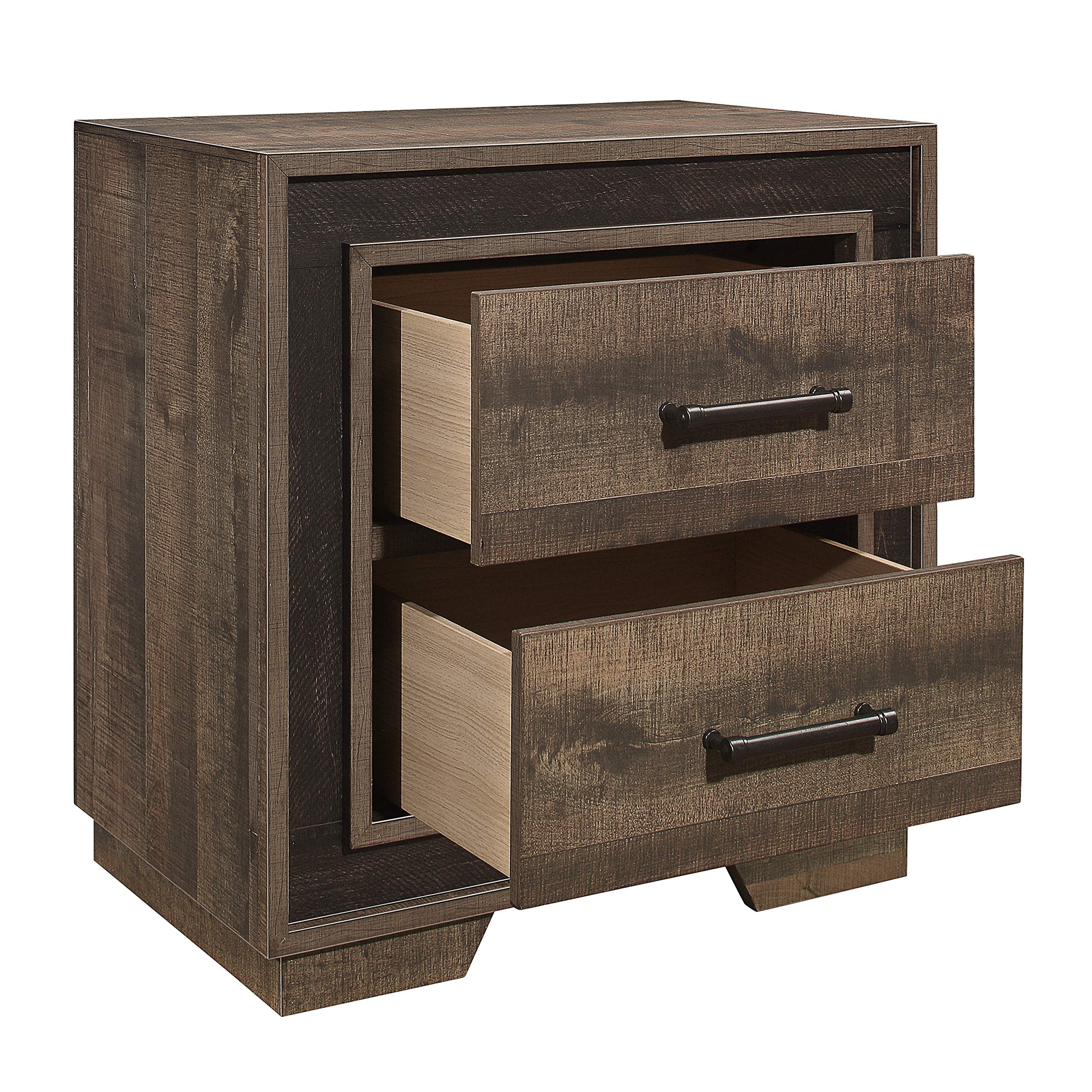 Lexicon Ennis Two-Drawer Nightstand - Modern Bedside Table with Storage for Bedroom, Living Room & Guest Room - Wooden End Table with Smooth Finish & Spacious Drawers