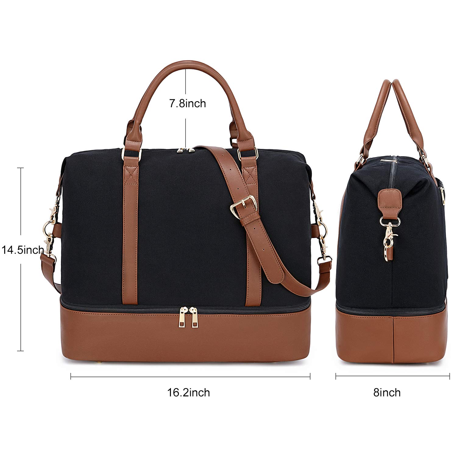 BLUBOON Women's Travel Weekender Bag - Carry-On Tote with Shoe Compartment & Duffle Overnight Bag for Gym, Work, Weekend Getaways & Air Travel