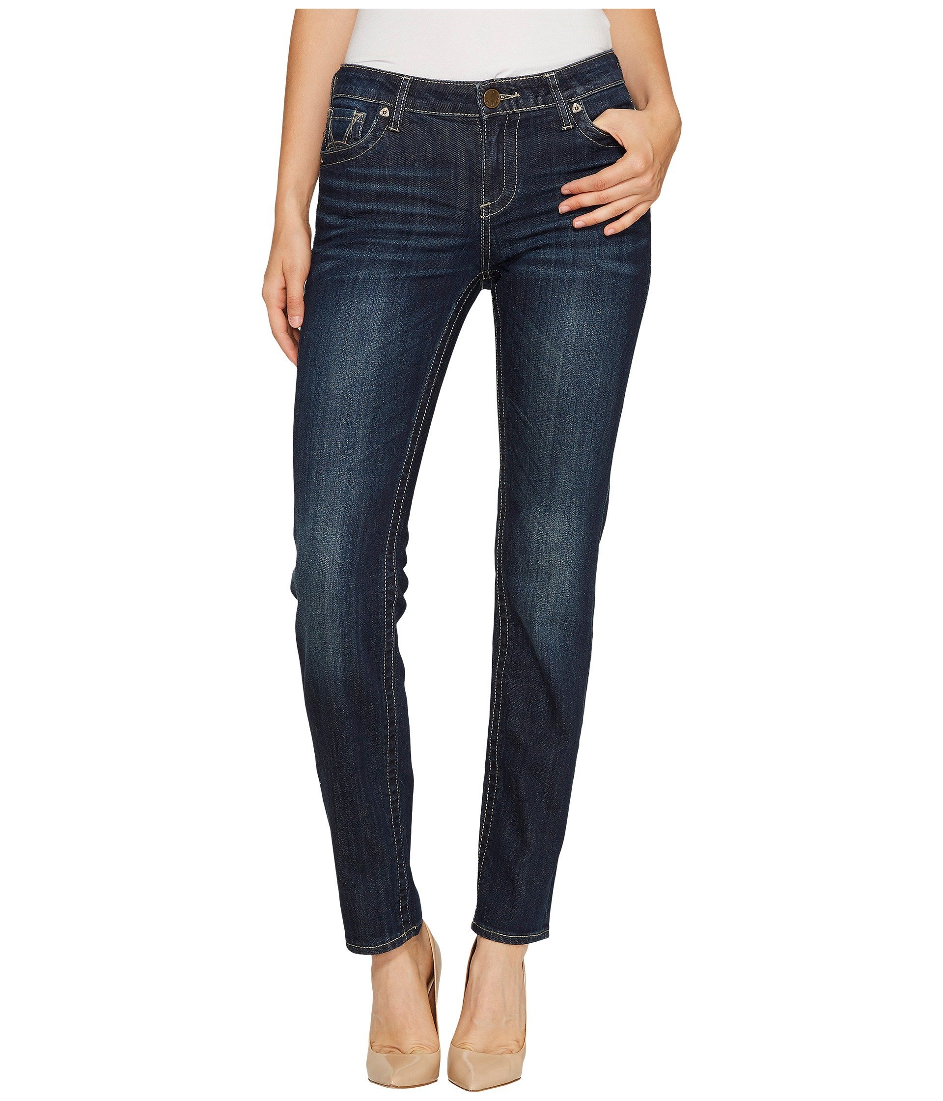 KUT from the Kloth Women's Stevie Straight Leg Jeans - High Waist Stretch Denim Pants for Casual Wear & Everyday Outfits