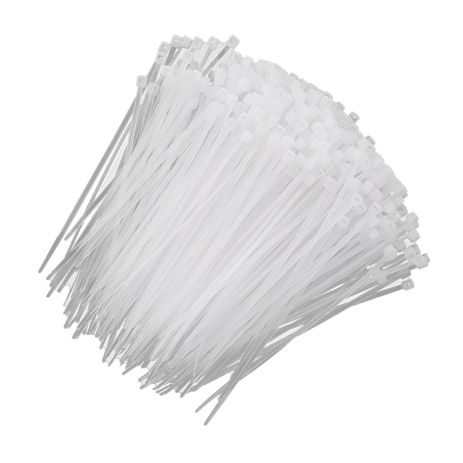 1000pcs Nylon Cable Zip Ties - 3x100mm & 3x150mm White Self-Locking Plastic Wire Ties for Home, Office & Industrial Organization - Heavy Duty Cord Management Solution