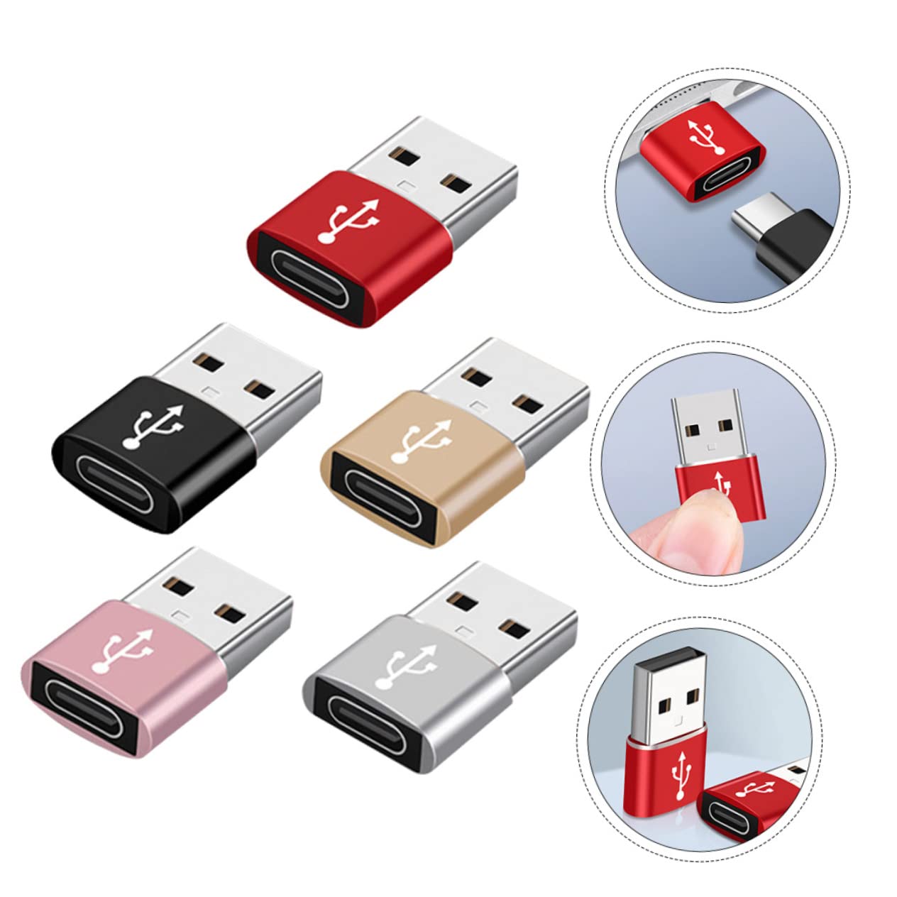 5-Pack USB C to Micro USB Adapter - Female USB C to Male Micro USB Converter - Aluminum Alloy Adapter for Laptop, Phone & Tablet - Fast Data Transfer & Charging for Travel, Office & Home Use