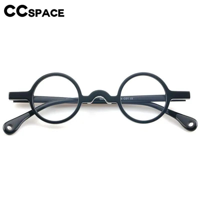CCspace Unisex Full Rim Small Round Acetate Eyeglasses 56935 - Lightweight & Durable Frame for Reading, Work, and Everyday Use