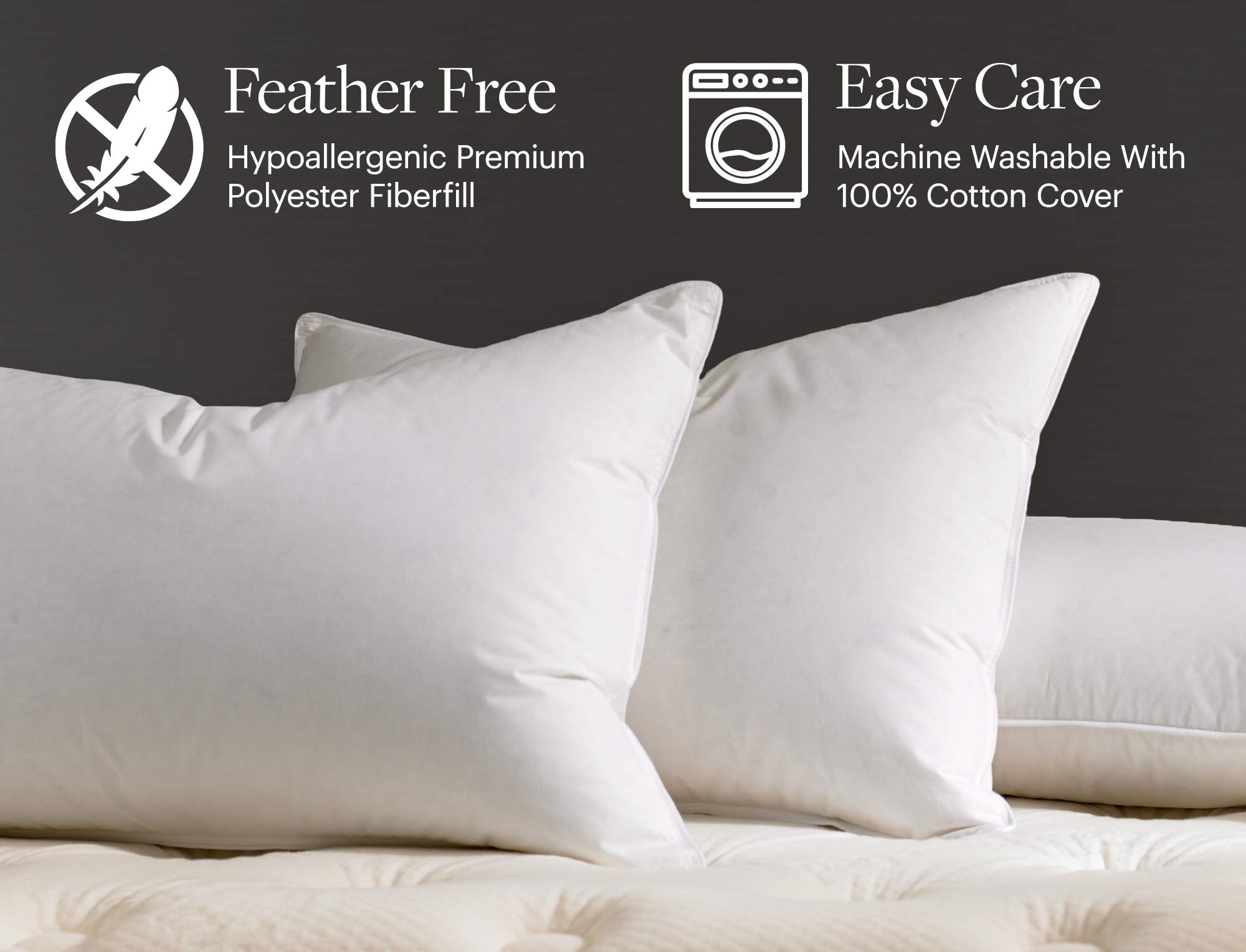 Premium Westin Down Alternative Pillow 2-Pack - Hypoallergenic & Breathable Bed Pillows for Side, Back & Stomach Sleepers - Hotel Quality Comfort for Home, Guest Room & Travel
