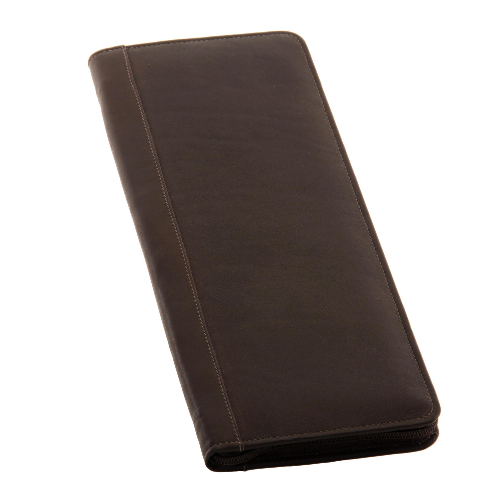 Premium Genuine Leather Tie Case with Zipper & Snap Closure - Organize & Protect Neckties for Work, Travel & Special Occasions