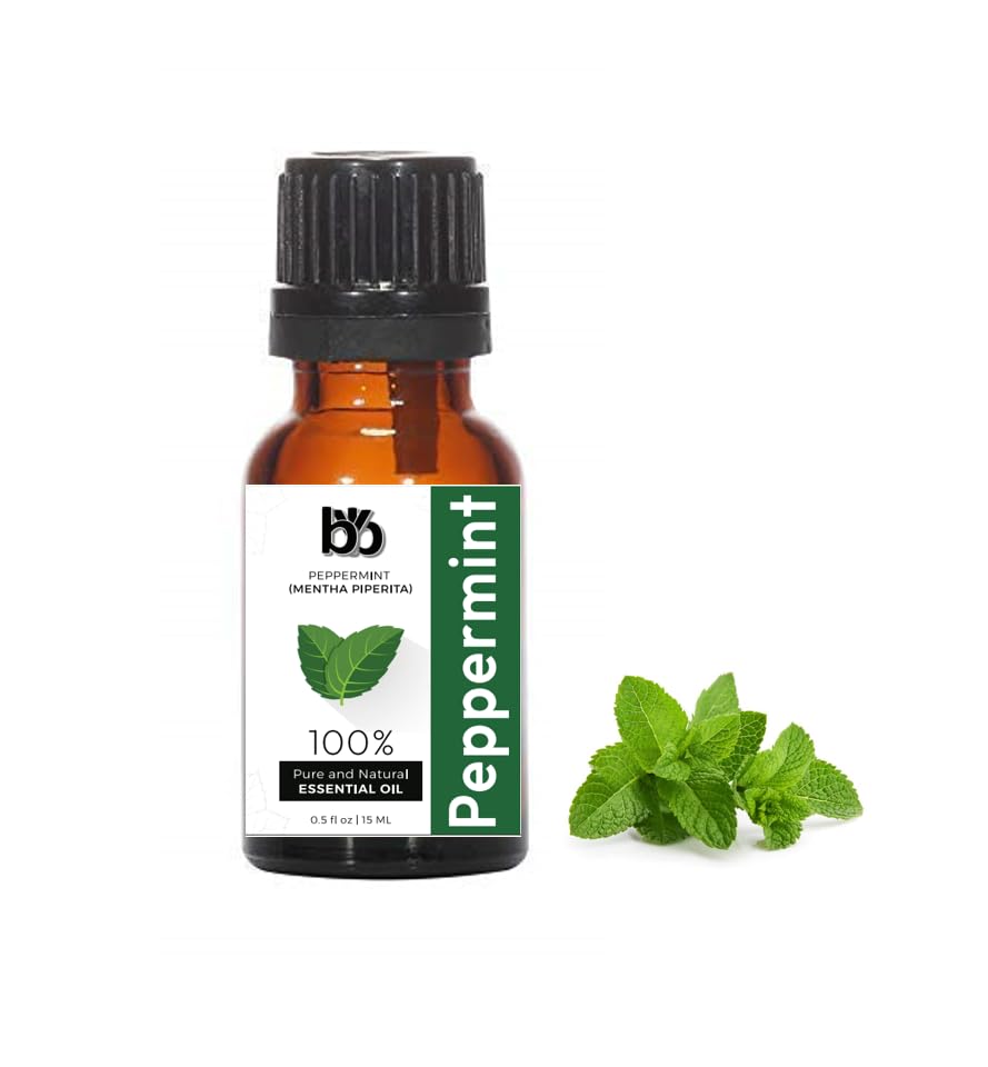 BYB 100% Pure Natural Peppermint Essential Oil - 15ml for Aromatherapy, Relaxation & DIY Skincare
