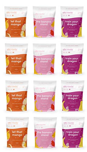 Rollin' n Bowlin' Frozen Fruit and Veggie Smoothie Mix Variety Pack - 12 Healthy Snacks for Kids | All Natural, Vegan, Dairy-Free, Soy-Free, GMO-Free, No Added Sugar | Perfect for School Lunches, After-School Snacks & Family Smoothie Time