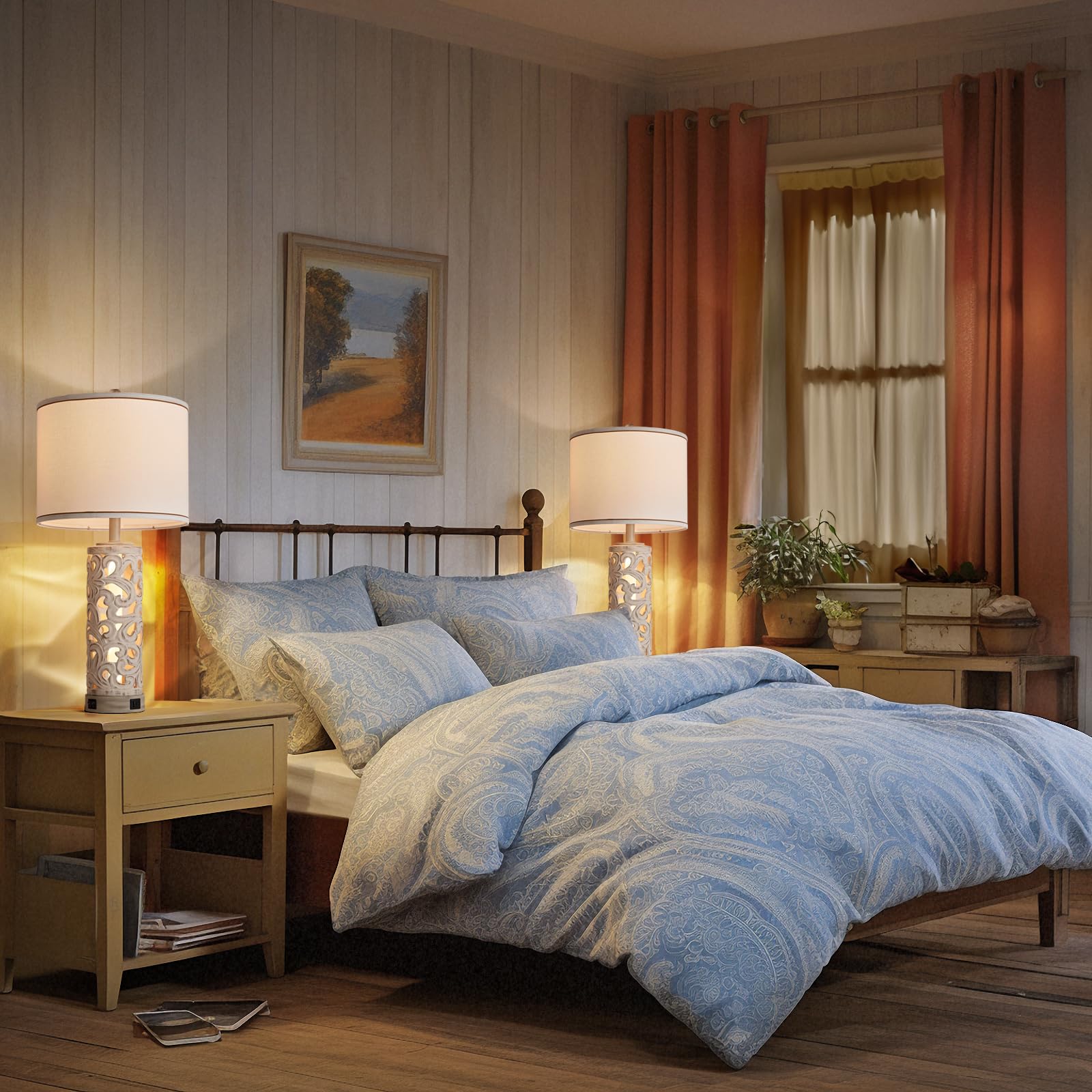 AIDENOEY Set of 2 Modern Farmhouse Table Lamps - 28