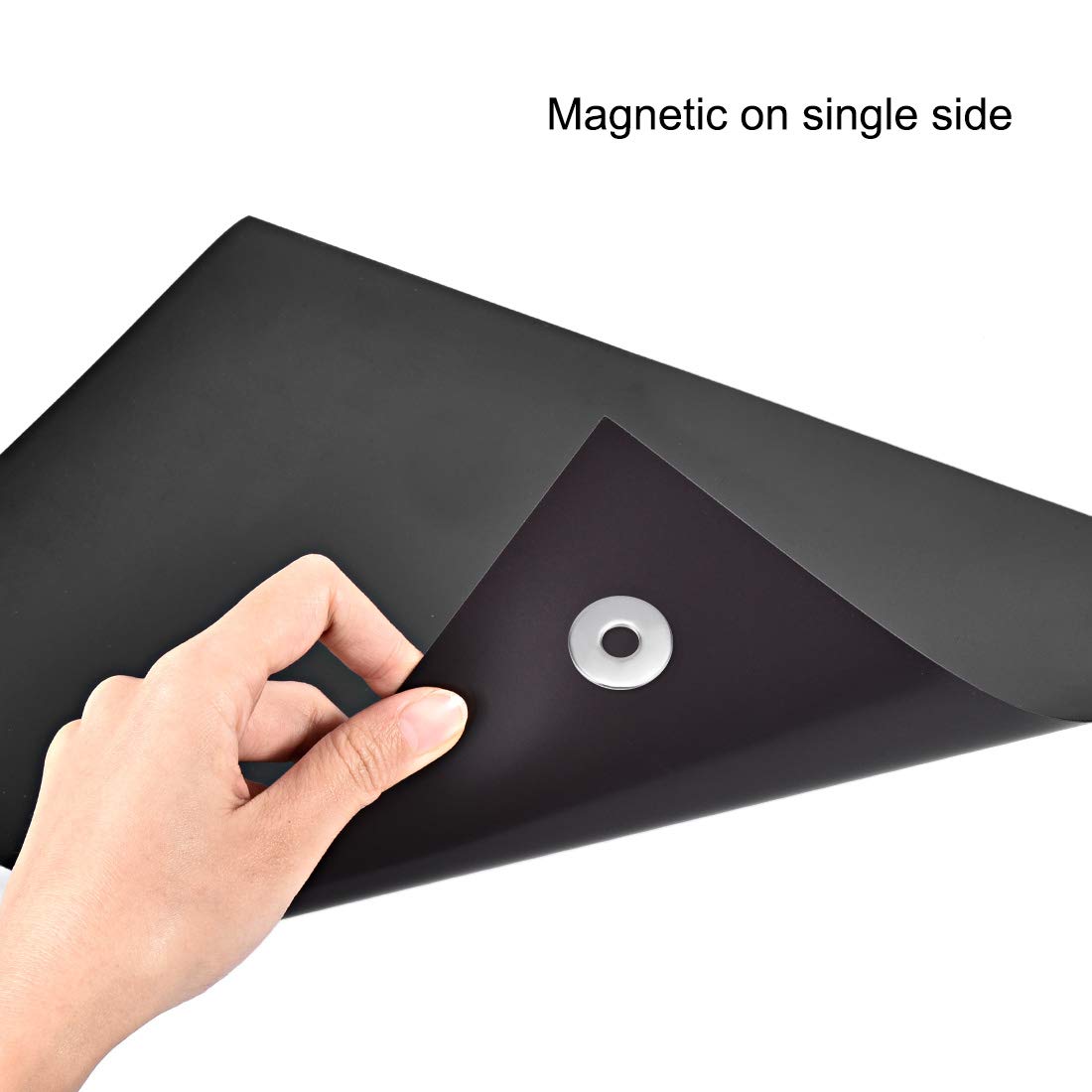 uxcell A4 Plain Magnet Sheets - 24 Mil Black Magnetic Sheets for DIY Crafts, Adhesive Projects, Office & Home Use - Perfect for Fridge Magnets, Whiteboards, Signs & More