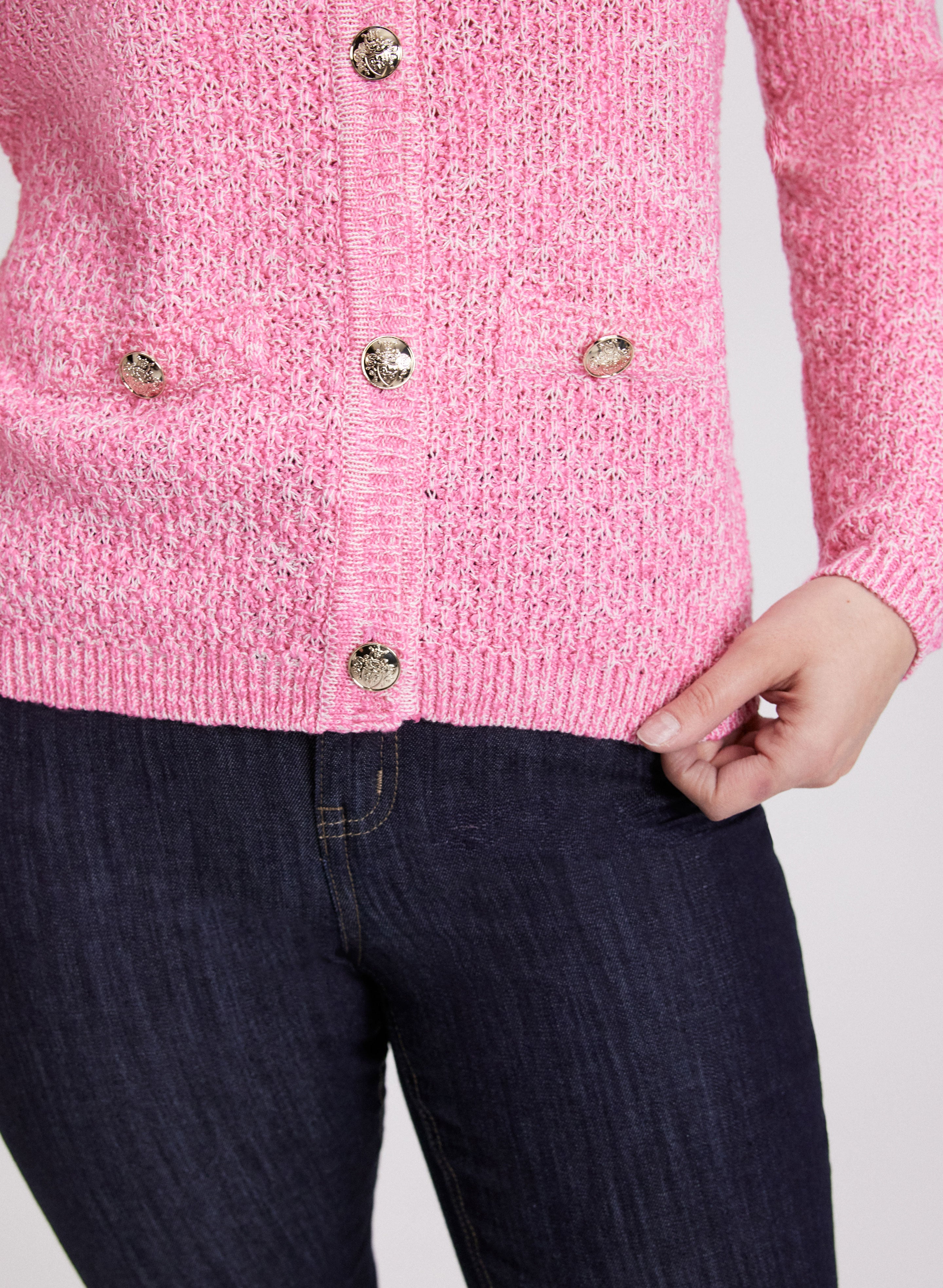 Stylish Embossed Button Down Cardigan for Women - Soft Knit Sweater for Office, Date Night & Casual Outfits