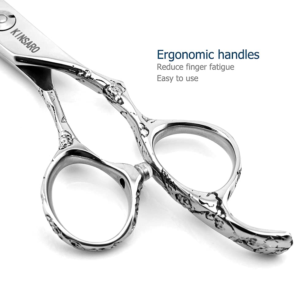 Professional 5.5 Inch Barber Scissors Set - Japan 440C Stainless Steel Hair Shears for Precision Haircut & Styling | Salon & Home Use Hair Cutting Tools by Kinsaro