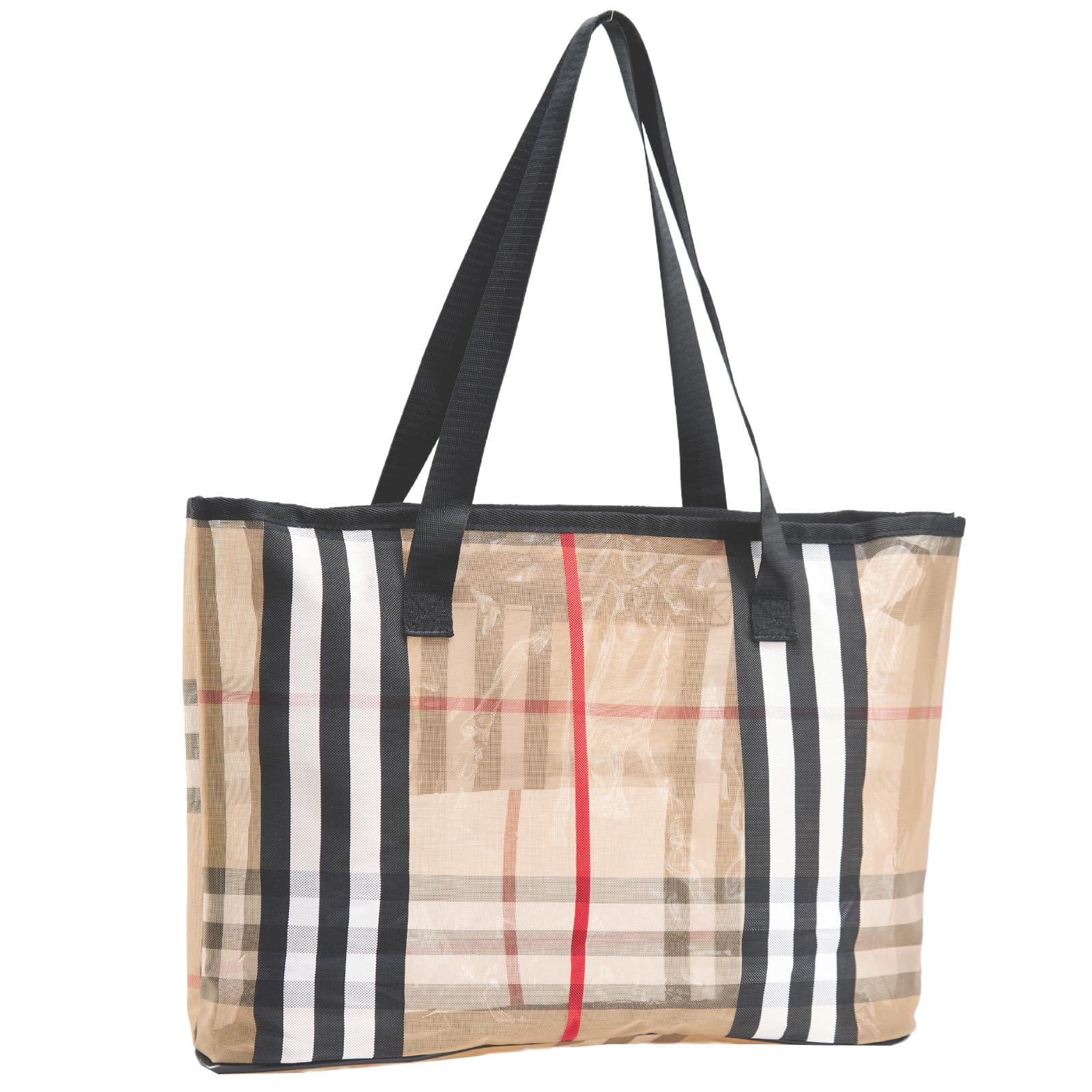 Large Clear Tote Bag for Women with Zipper Closure - Waterproof Transparent Shoulder Handbag - Perfect for Beach, Travel, Shopping & Gym Use