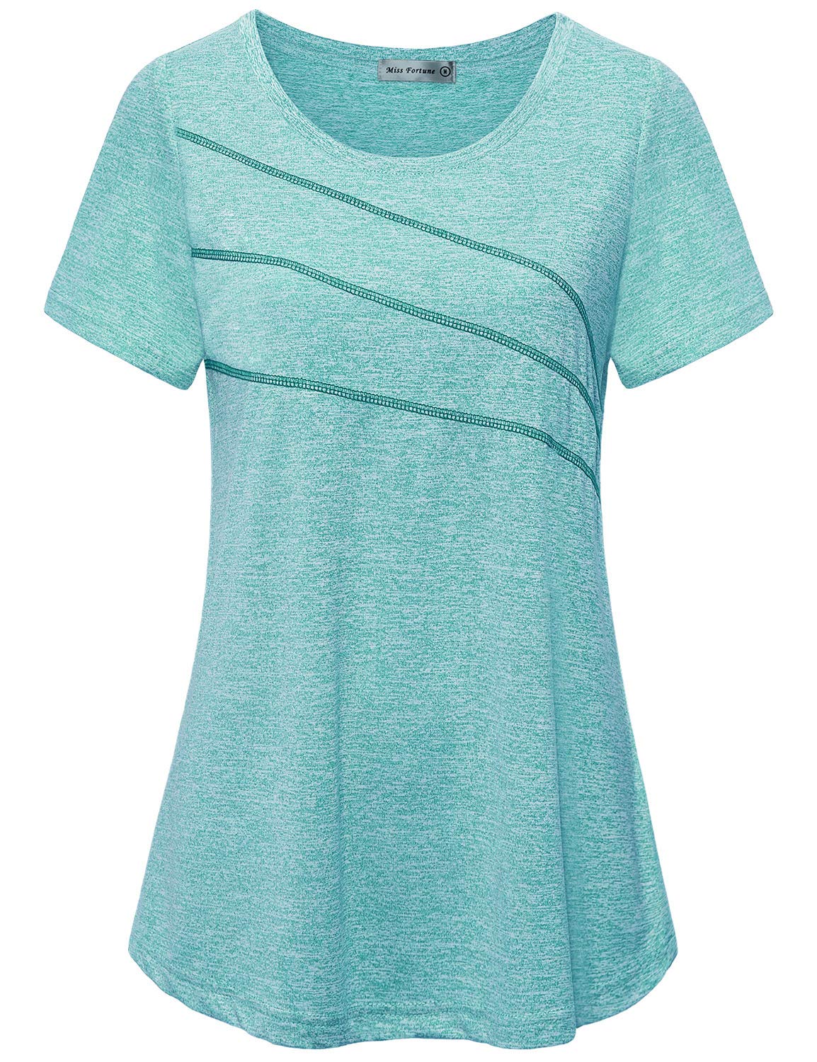 Miss Fortune Women's Workout Tops - Moisture Wicking Active Shirts for Yoga, Running, Hiking & Gym | Breathable Fitness Apparel for Women | Perfect for Yoga Classes, Trail Running & Cardio Workouts