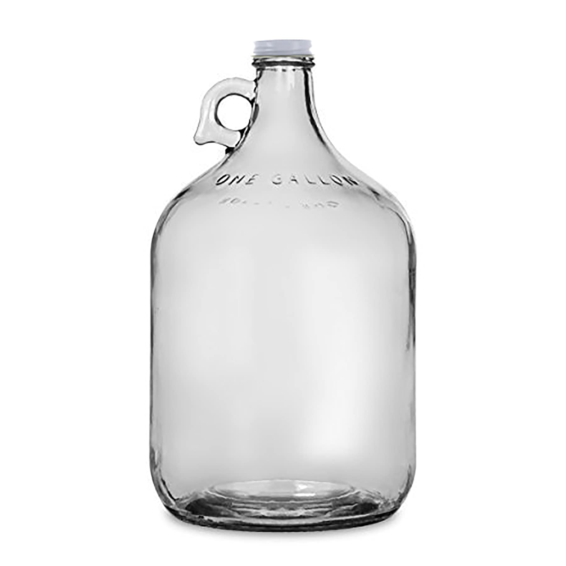 1 Gallon Glass Jugs with 38mm White Metal Screw Caps - Set of 8 - Perfect for Home Brewing, Kombucha Making, and Bulk Liquid Storage