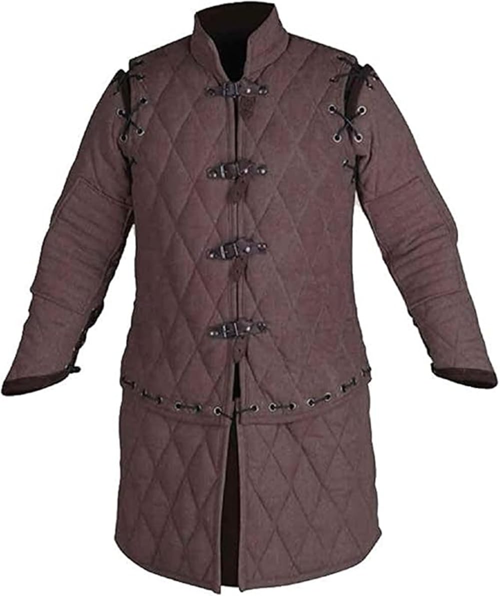 Medieval Gambeson Armor Jacket - Thick Padded Cotton Aketon for LARP, Cosplay & Historical Reenactment | Authentic Costume Dress for Renaissance Fairs & Battle Events