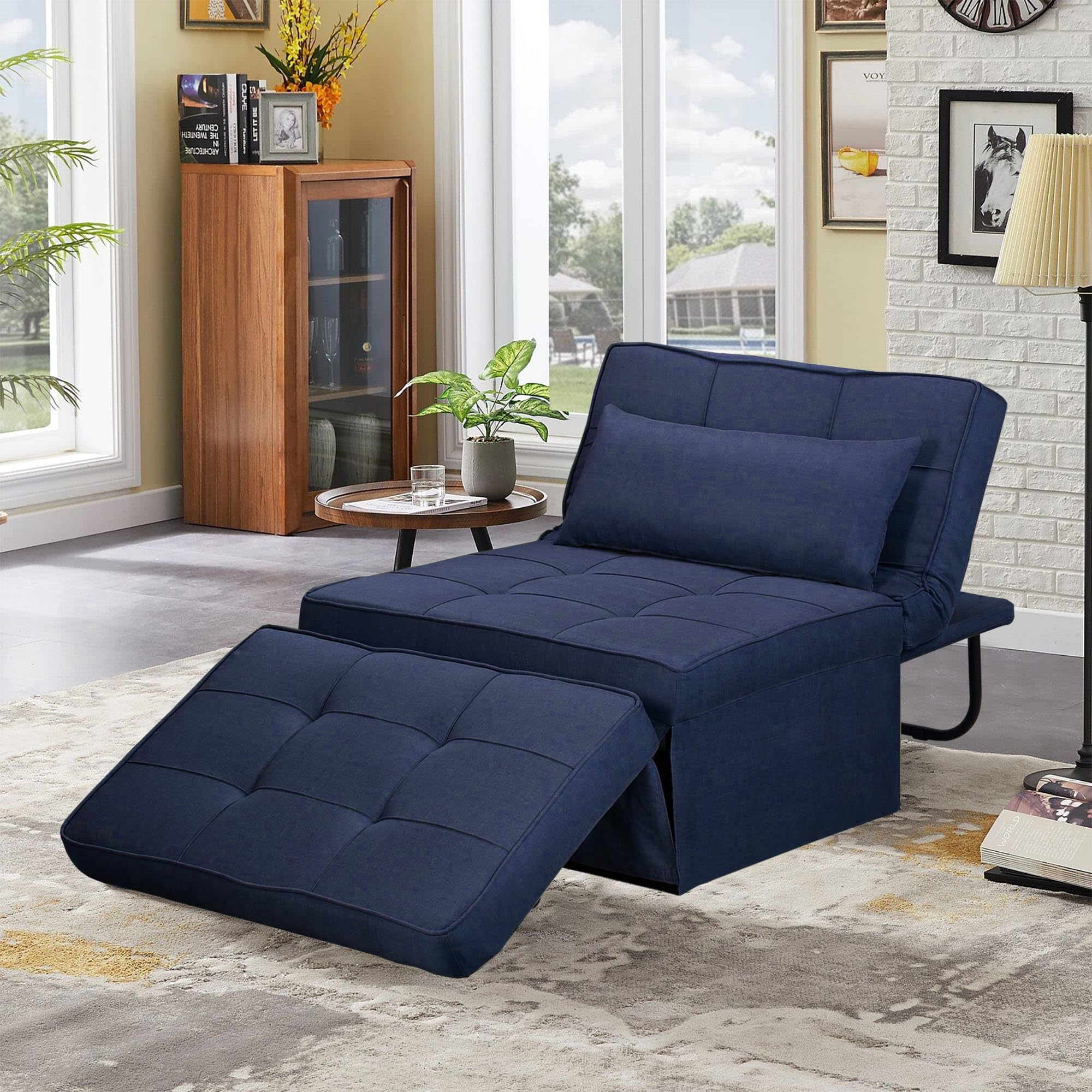 Ainfox 4-in-1 Convertible Sofa Bed - Multi-Functional Folding Ottoman Sleeper with Adjustable Backrest, 36