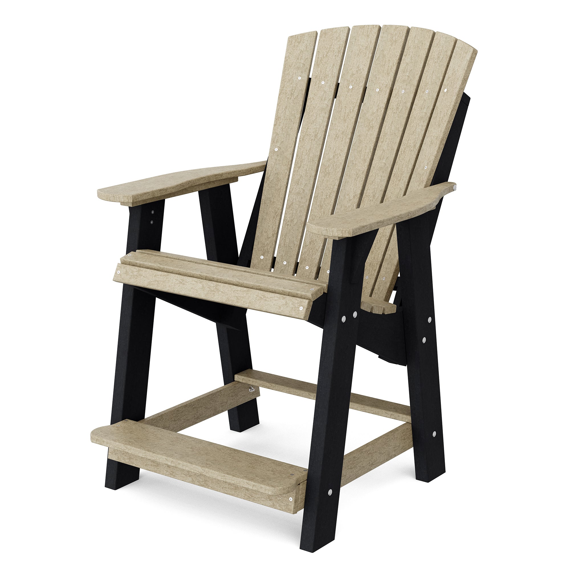 Premium Heritage High Adirondack Chair - Solid Wood Outdoor Patio Furniture for Garden, Deck, Poolside & Backyard Relaxation