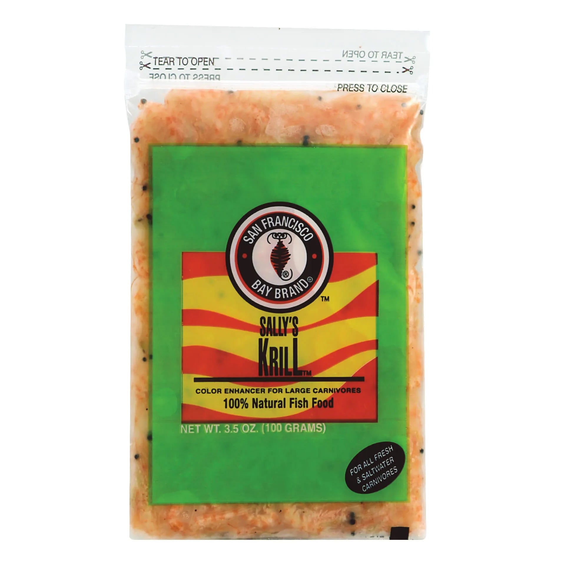 Premium Frozen Krill Flatpak 3.5oz by San Francisco Bay Brand - High-Quality Frozen Fish Food for Marine & Freshwater Aquariums, Ideal for Tropical Fish, Saltwater Fish & Coral Reef Tanks