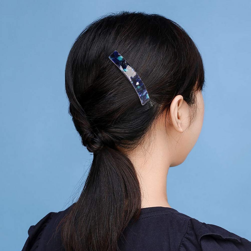 3Pcs Tortoise Shell Hair Clips - Acetate & Acrylic French Hair Barrettes for Women - Automatic Hair Clips for Ladies - Perfect for Office, Weddings & Everyday Styling