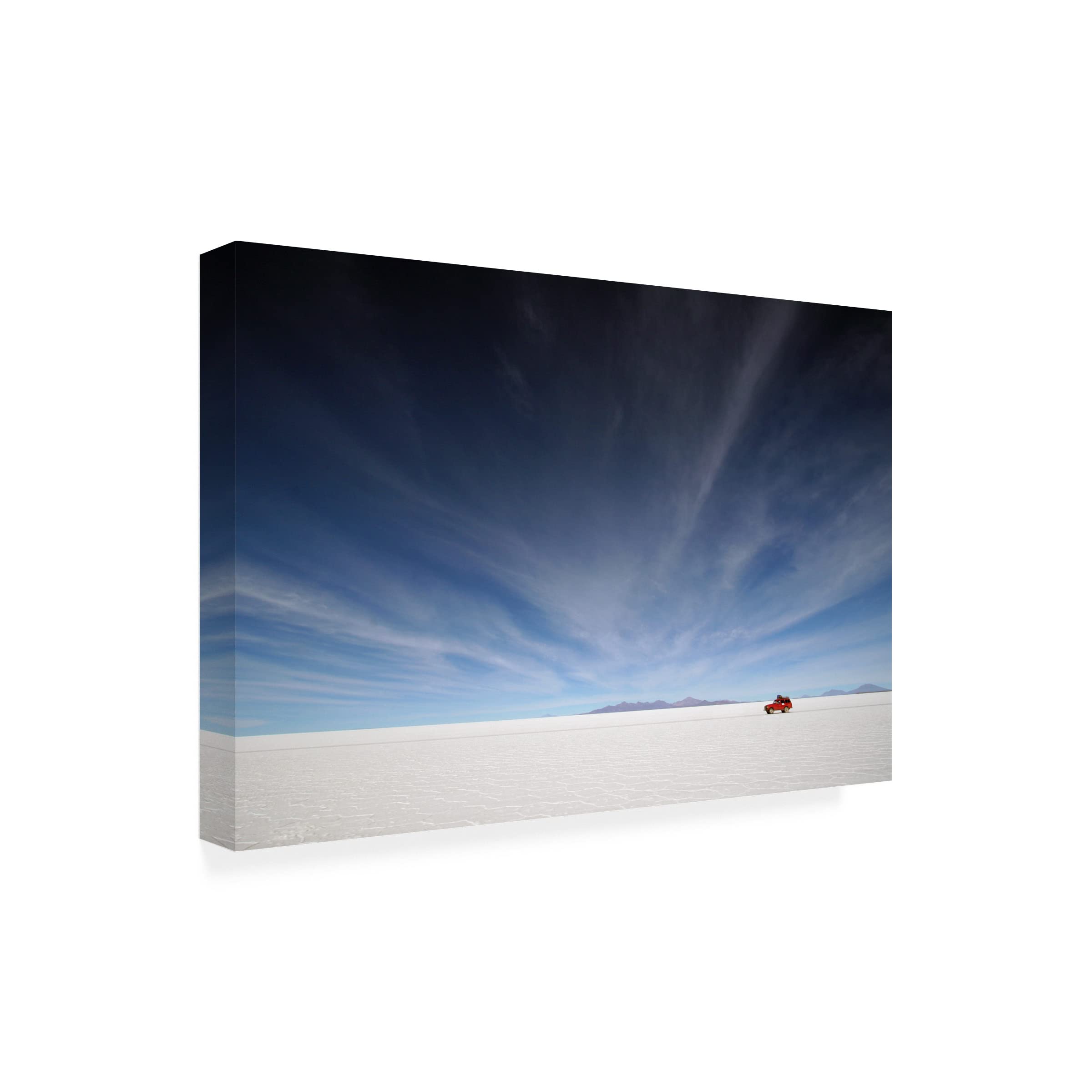 Driving On The Salar Canvas Wall Art by Andre van Huizen - Modern Landscape Painting for Living Room & Office Decor