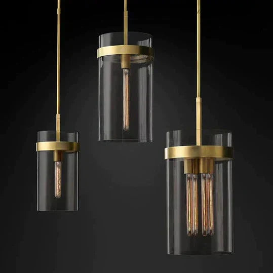 Lavelle Modern Glass Pendant Light - Sleek Hanging Chandelier for Kitchen Island, Dining Room & Bedroom Lighting - Dimmable LED Ceiling Fixture with Clear Glass Shade