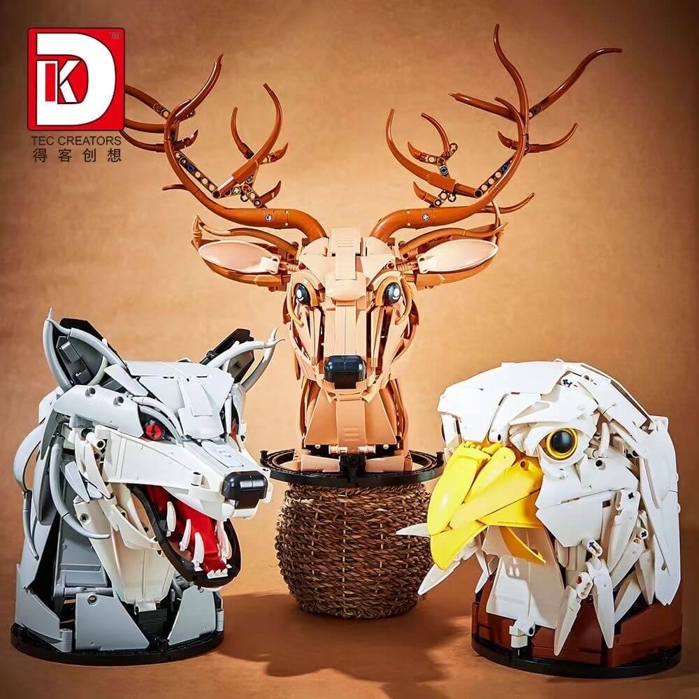Hand-Carved DK Animal Head Ornaments - Unique Home Decor for Living Room, Bedroom & Office