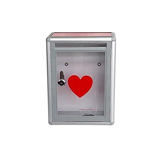 Elegant Wall-Mounted Aluminum Letter Storage Box with Heart-Shaped Lock - Waterproof Mailbox for Home, Office & Outdoor Use - Secure PO Box for Mail & Package Delivery