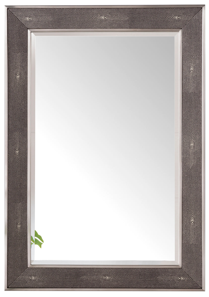 Element 28 Silver & Charcoal Wall Mirror - Modern Round Bathroom Vanity Mirror for Bedroom, Living Room, and Entryway Decor