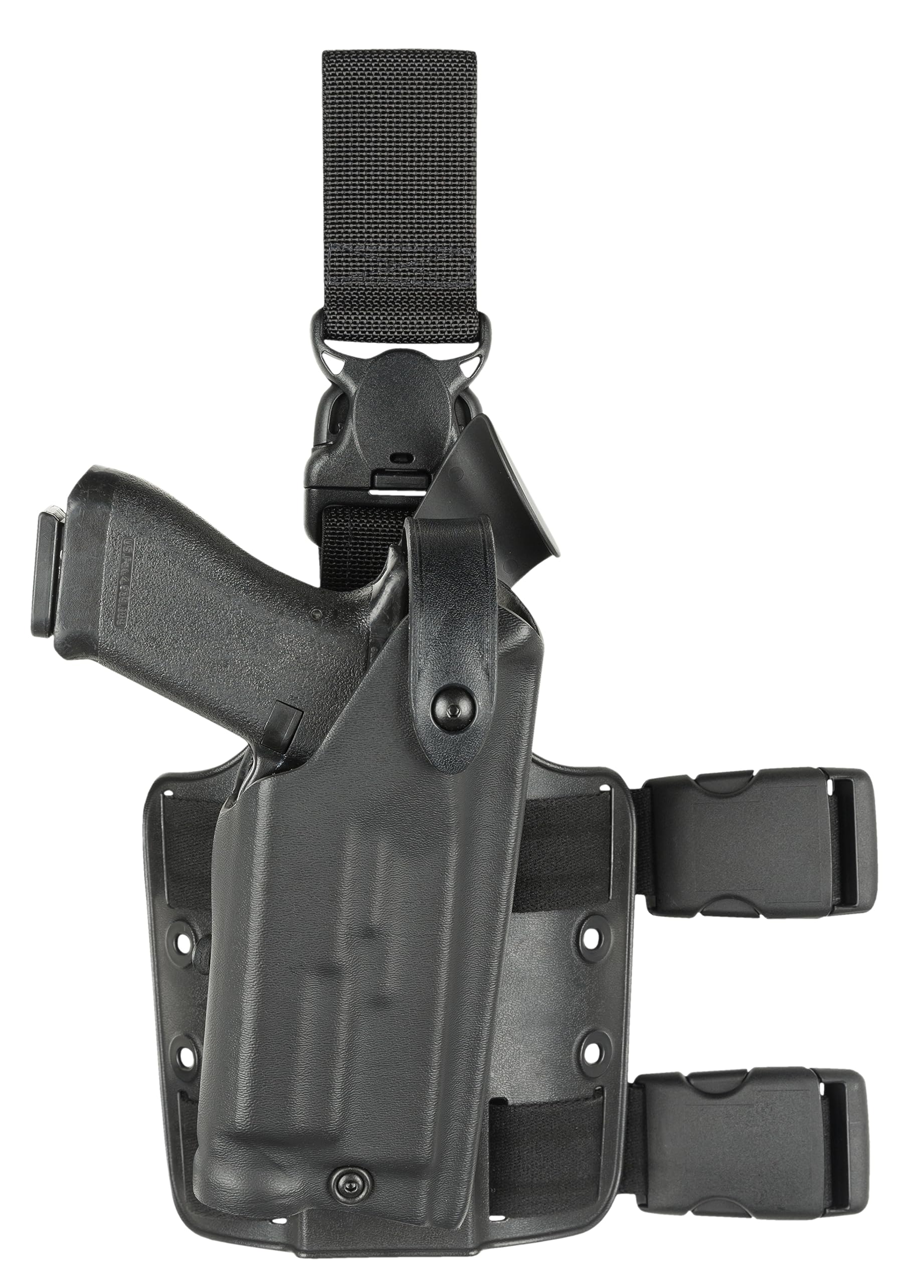 Safariland 6005 Black M6 Light Mount Tactical Holster for Glock 17 & 22 - Quick Release SLS Hood & Leg Harness - Perfect for Duty, Range Training & Tactical Missions