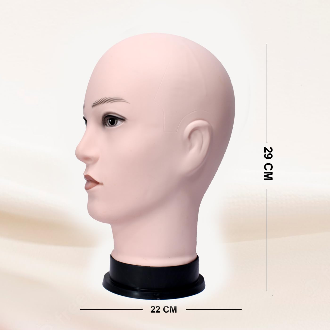 KYNA Male Head Dummy Display Mannequin - Realistic Skin Tone for Eyeglasses, Wigs, Hats & Caps - Perfect for Retail Stores, Barber Shops & Cosmetology Training (Pack of 1)