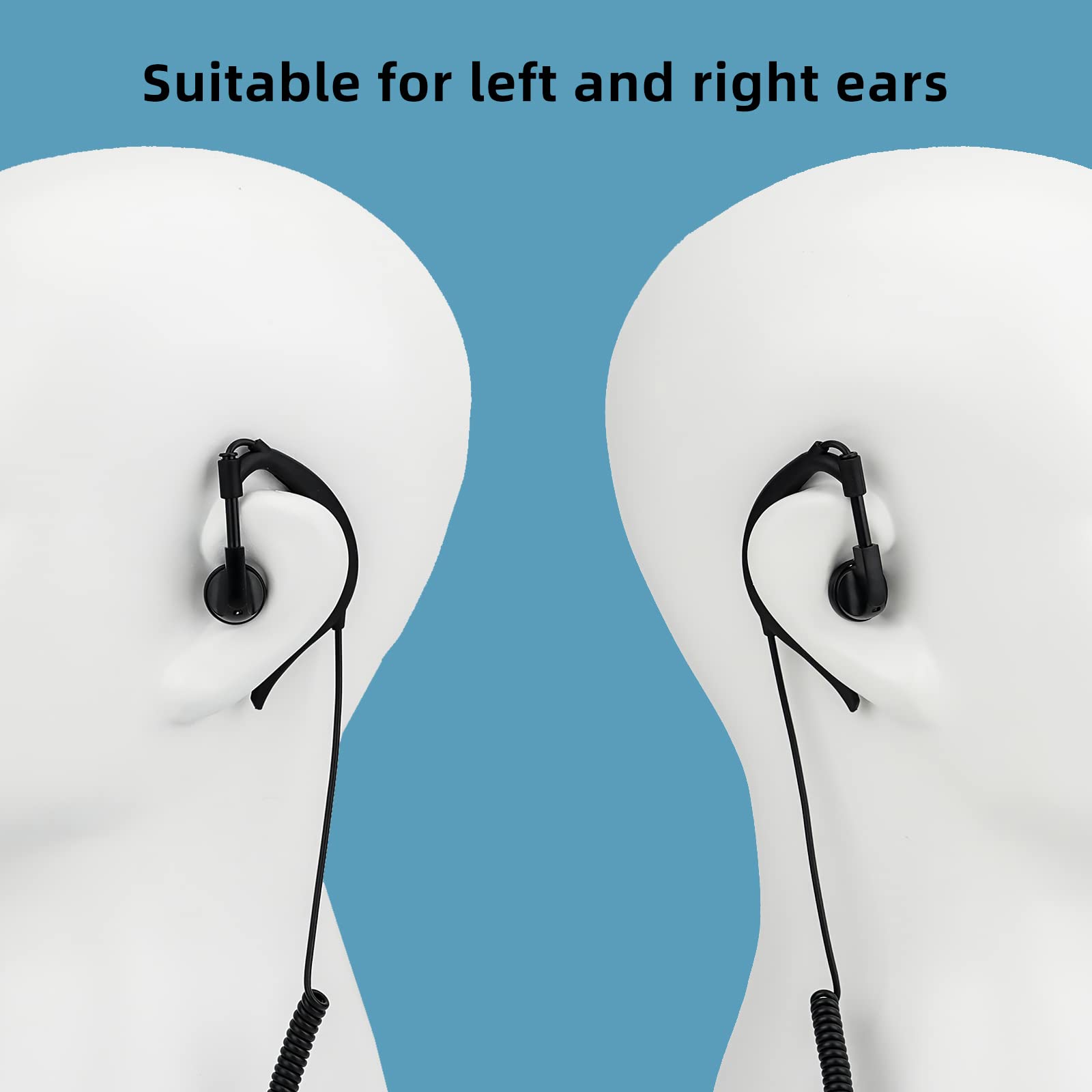 Retevis EEK016 G-Shape Earhook Walkie Talkie Headset with Mic - VOX Enabled, 2-Pin Connector - Compatible with RT22/RT68/RT21/H-777/RT27/RT19/RT85/NR10 & Pxton/TIDRADIO Radios (2 Pack) - Ideal for Security, Construction, Warehouse & Outdoor Activities