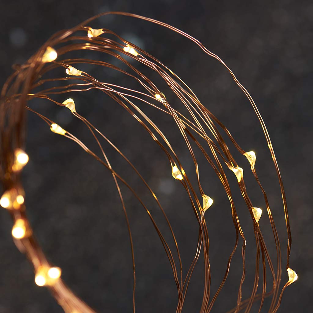 Sterno Home GL40736 50-Count Battery-Powered LED Fairy String Lights - 65.6-Feet Copper Wire Lights with Remote (4 Pack) for Indoor & Outdoor Decor, Parties, Weddings, and Garden Lighting