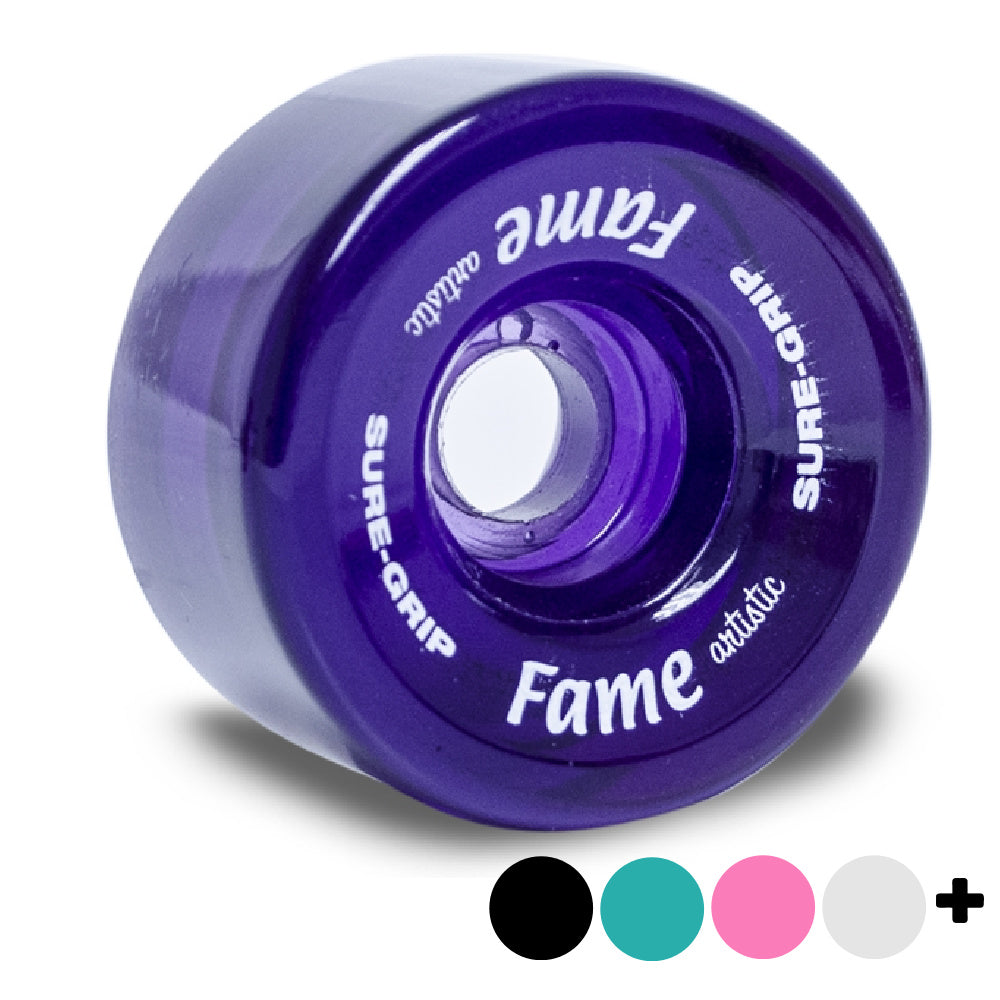 Sure Grip 57mm Fame Quad Roller Skate Wheels - 8 Pack Clear Wheels for Indoor/Outdoor Skating, Rinks, Derby & Artistic Roller Skating
