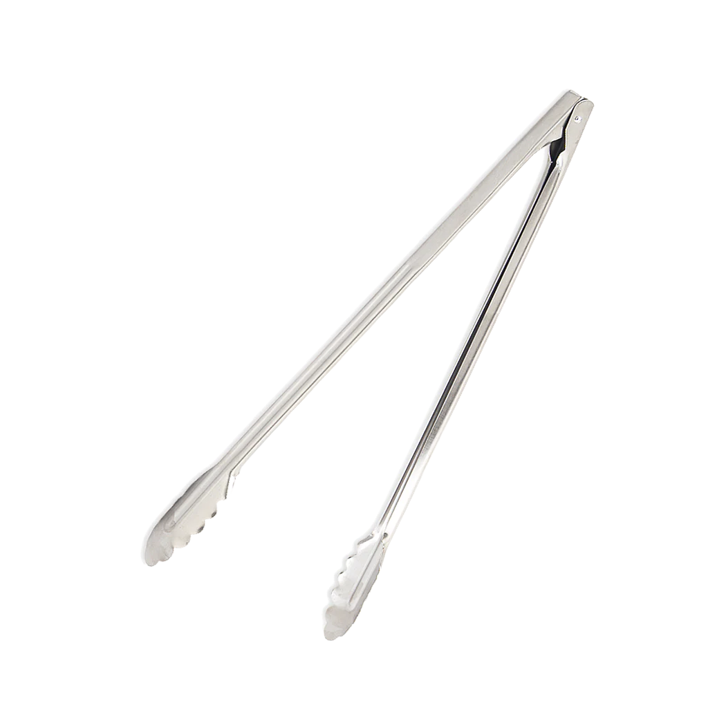 Browne 12-Inch Stainless Steel Utility Tongs - Heavy Duty Kitchen Tongs for Cooking, Grilling, BBQ, Serving, and Salad Tossing - Perfect for Restaurants, Home Kitchens, and Outdoor Cooking