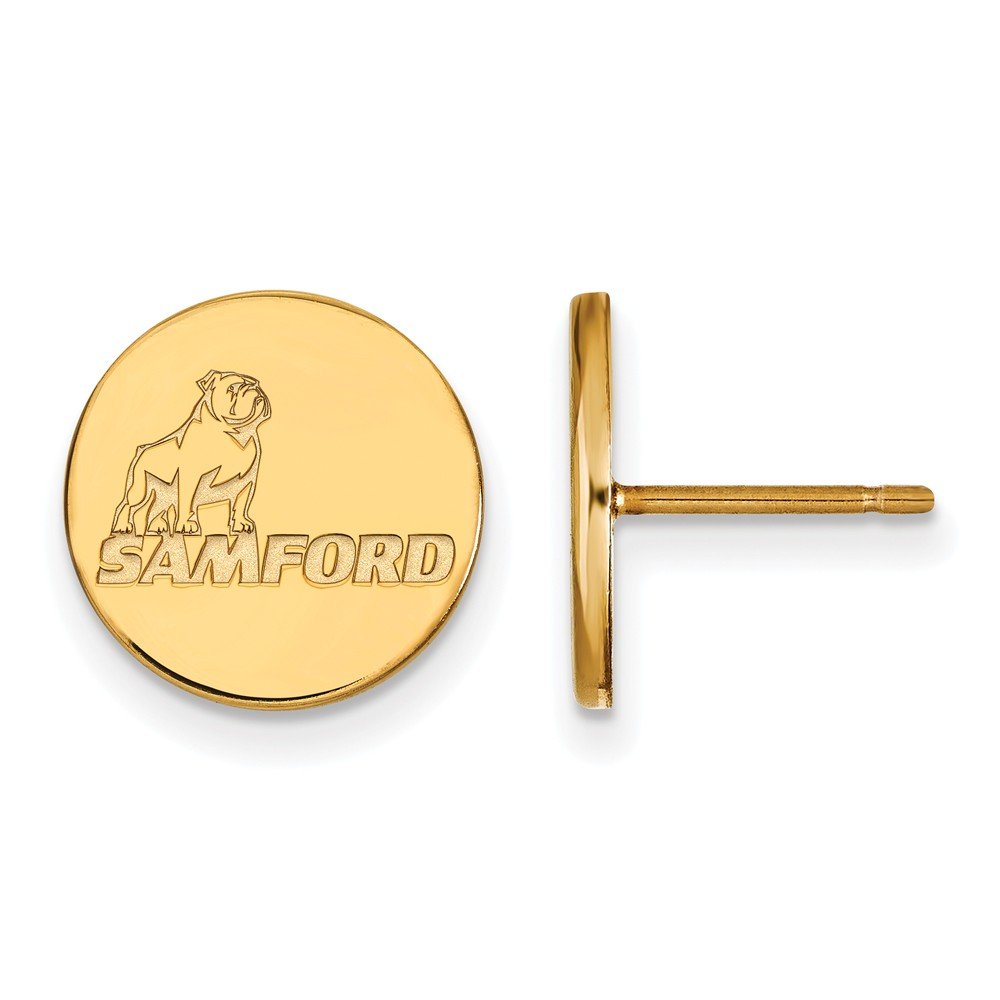 14K Yellow Gold Samford University Small Post Earrings - Perfect for Graduation Gifts, Alumni Events & Everyday Elegance