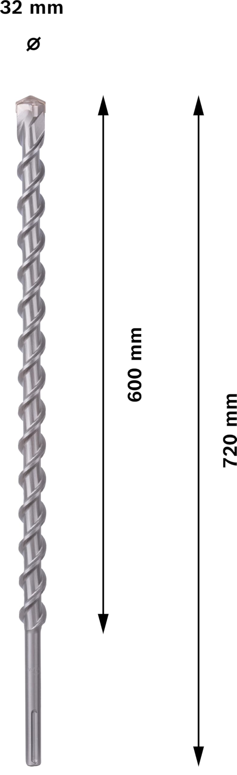 Bosch 1618596506 SDS-MAX-9 Hammer Drill Bit for Natural Stone - 32mm x 28.35In - Professional Masonry & Concrete Drilling Tool for Construction & Renovation Projects