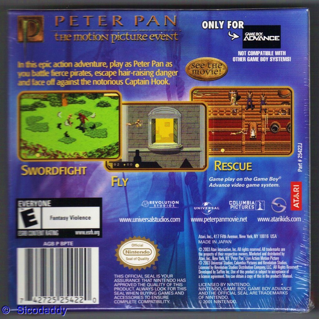 Peter Pan - Game Boy Advance (GBA) Cartridge | Classic Disney Adventure Game for Kids & Collectors | Perfect for Retro Gaming & Disney Fans