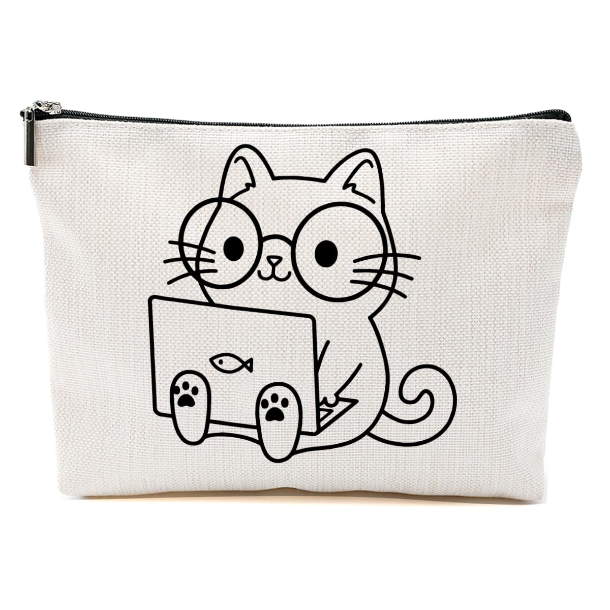 Cute Cat Makeup Bag for Women - Perfect Cat Lover Gift for Wife, Daughter & Friends | Cat Mom Cosmetic & Toiletry Pouch | Ideal Christmas, Birthday & Thanksgiving Present | Great for Travel, Gym & Daily Use