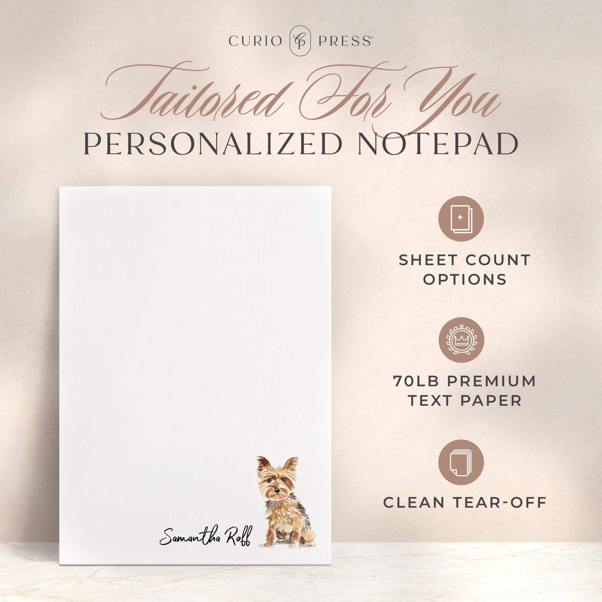 Personalized Dog Themed Note Pads - 85 Dog Breed Stationery Set for Dog Lovers | Custom Lined/Unlined Notepads for Gifts, To-Do Lists & Office Use | Perfect for Pet Lovers, Journaling & Home Organization
